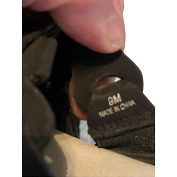 Jambu Romance Black Leather Memory Foam Wedge Sandals Size 9 - Picture 3 of 11